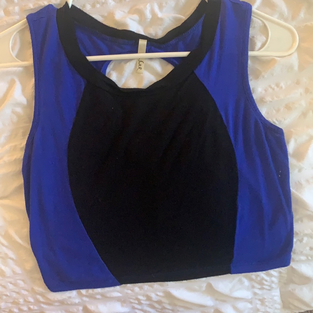Black and blue crop top